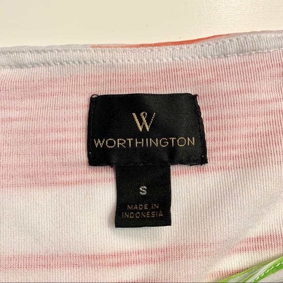 Worthington Striped Cowl Neck Drape Blouse - Picture 6 of 8